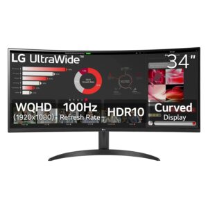 Monitor Lg 34wr50qk-b 34" Wqhd Curvo Ultrawide 100hz Hdmi Dp - Negro