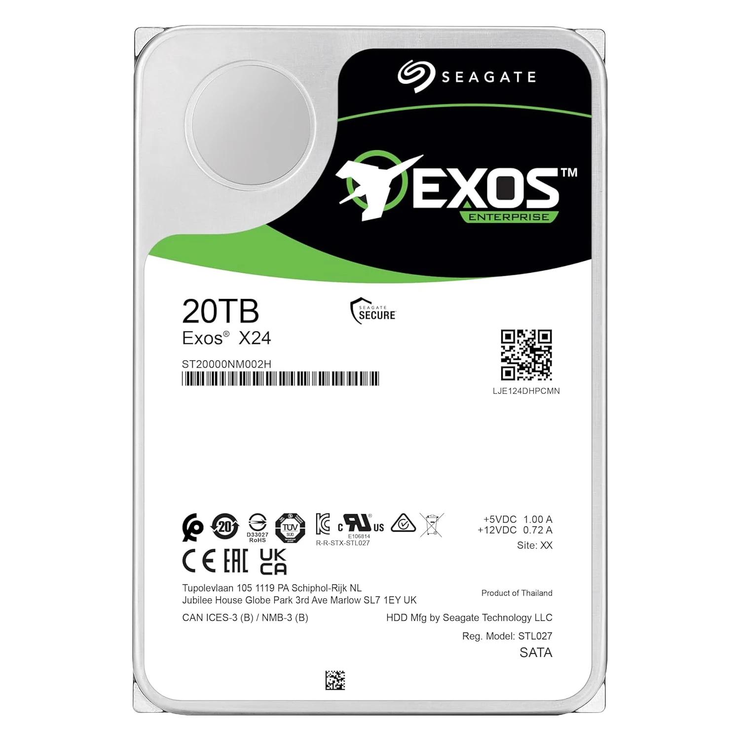 Hd Sata 20tb Seagate Exos X24 3.5 512mb 7200 G.br St20000nm002h - Imagen 2