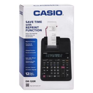 Calculadora Con Bobina Casio Dr-120r-bk 220v - Negro - Imagen 3