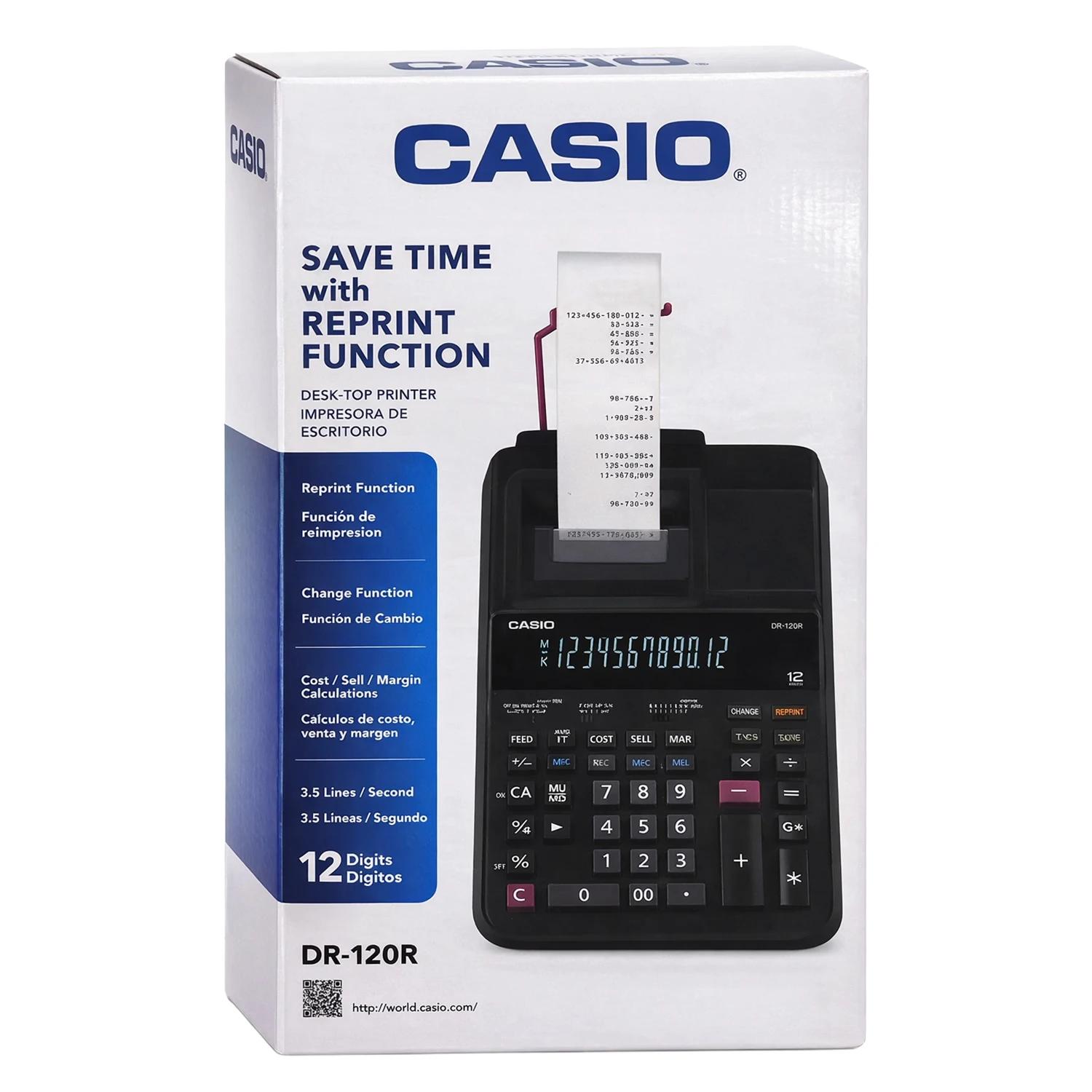 Calculadora Con Bobina Casio Dr-120r-bk 220v - Negro - Imagen 3
