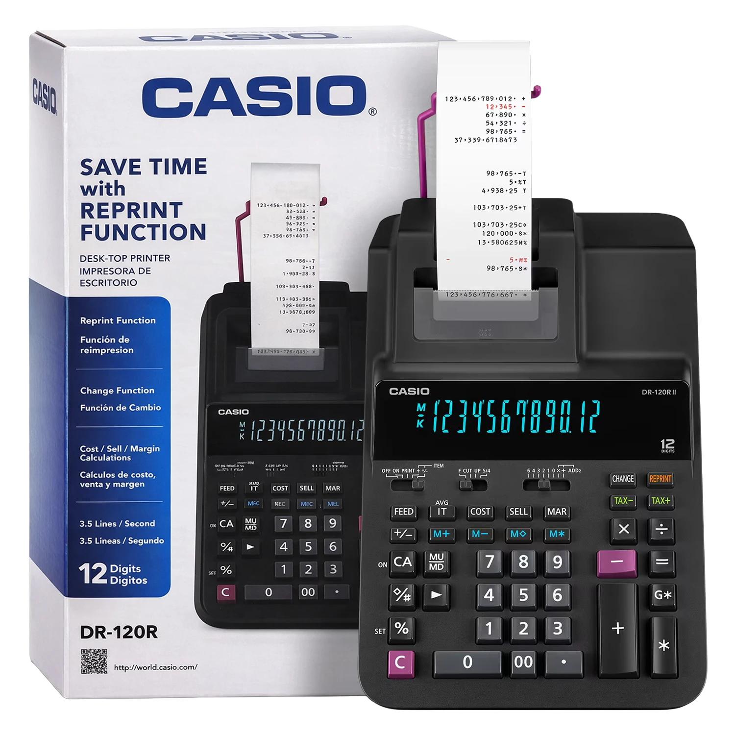 Calculadora Con Bobina Casio Dr-120r-bk 220v - Negro - Imagen 4