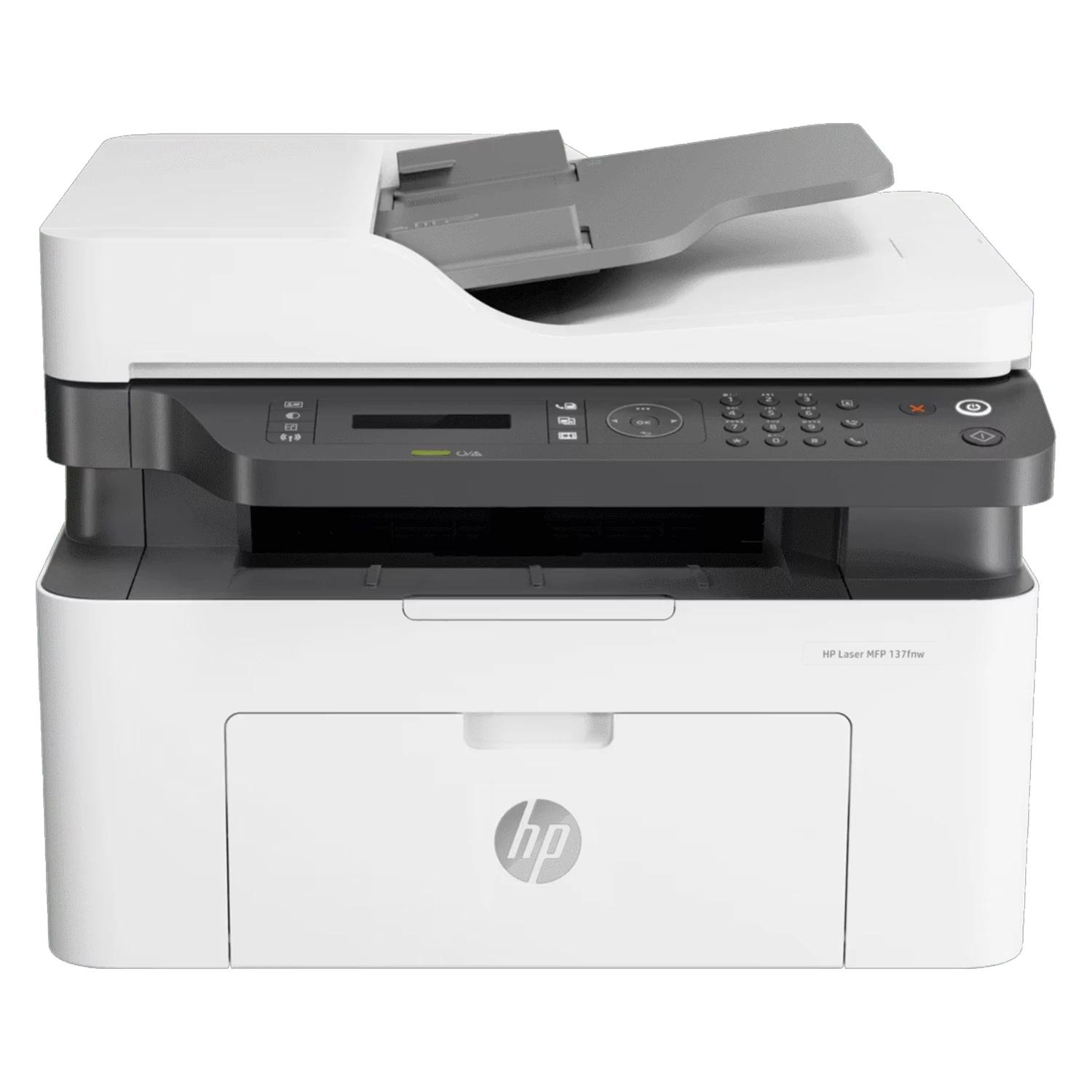 Impresora Multifuncional Hp Laser Mfp 137fnw 3 En 1 Wifi 220v - Blanco