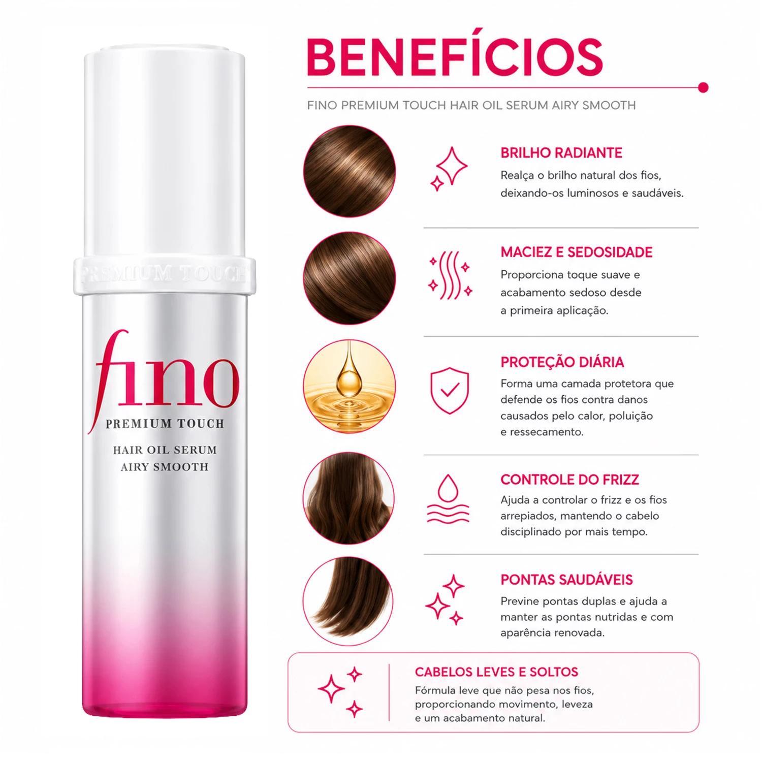 Óleo Capilar Shiseido Fino Premium Touch Hair Oil Serum Airy Smooth 70ml - Imagen 3