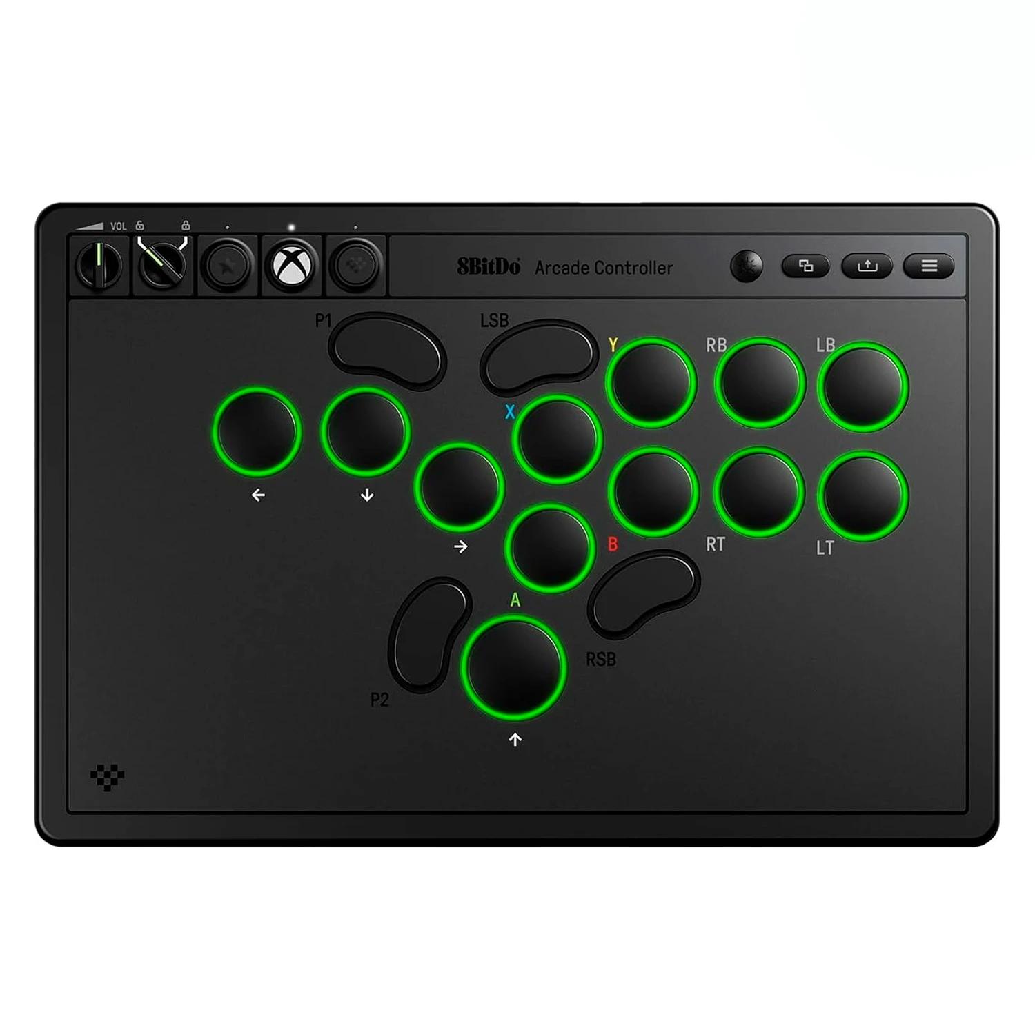 Control 8bitdo Arcade 81jb01d Inalámbrico Para Xbox / Windows - Negro