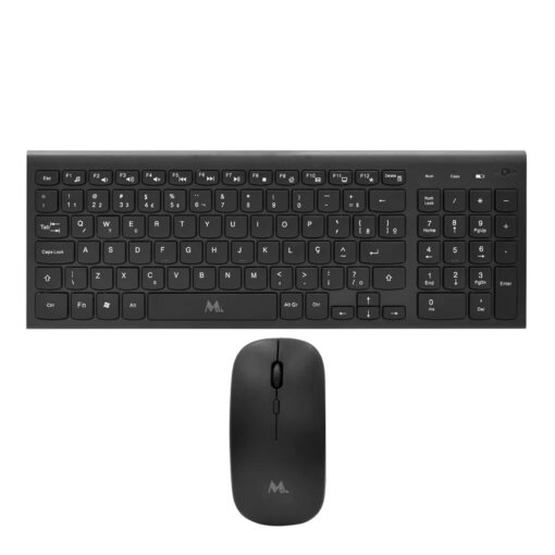 Teclado Y Mouse Mtek Km-5515b-pt Inalámbrico Portugués - Negro