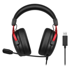Headset Gamer Qcy Heroad Vn200 Pro Bh25h7gma Usb - Negro Y Rojo - Imagen 2