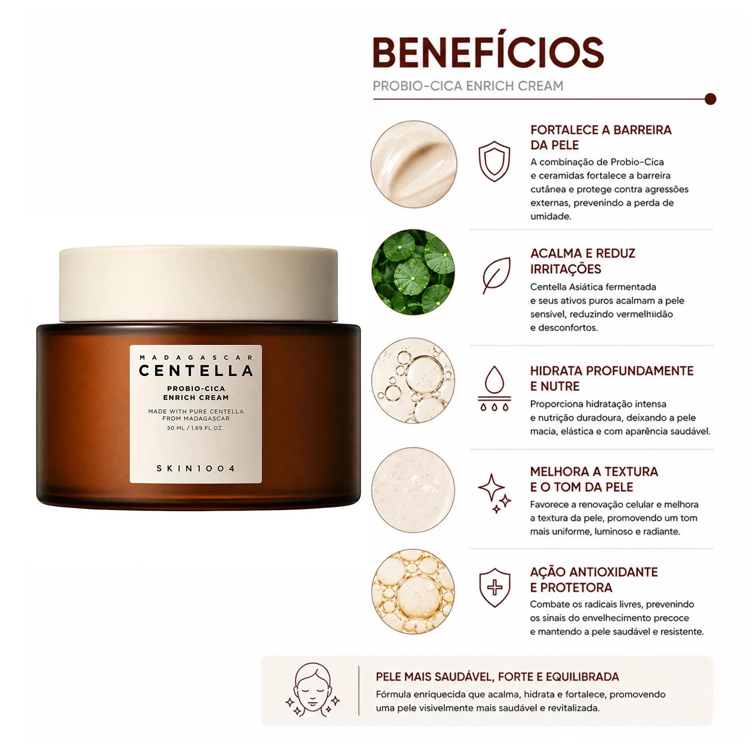 Creme Facial SKIN1004 Madagascar Centella Probio-Cica Enrich 50ml - Imagen 3