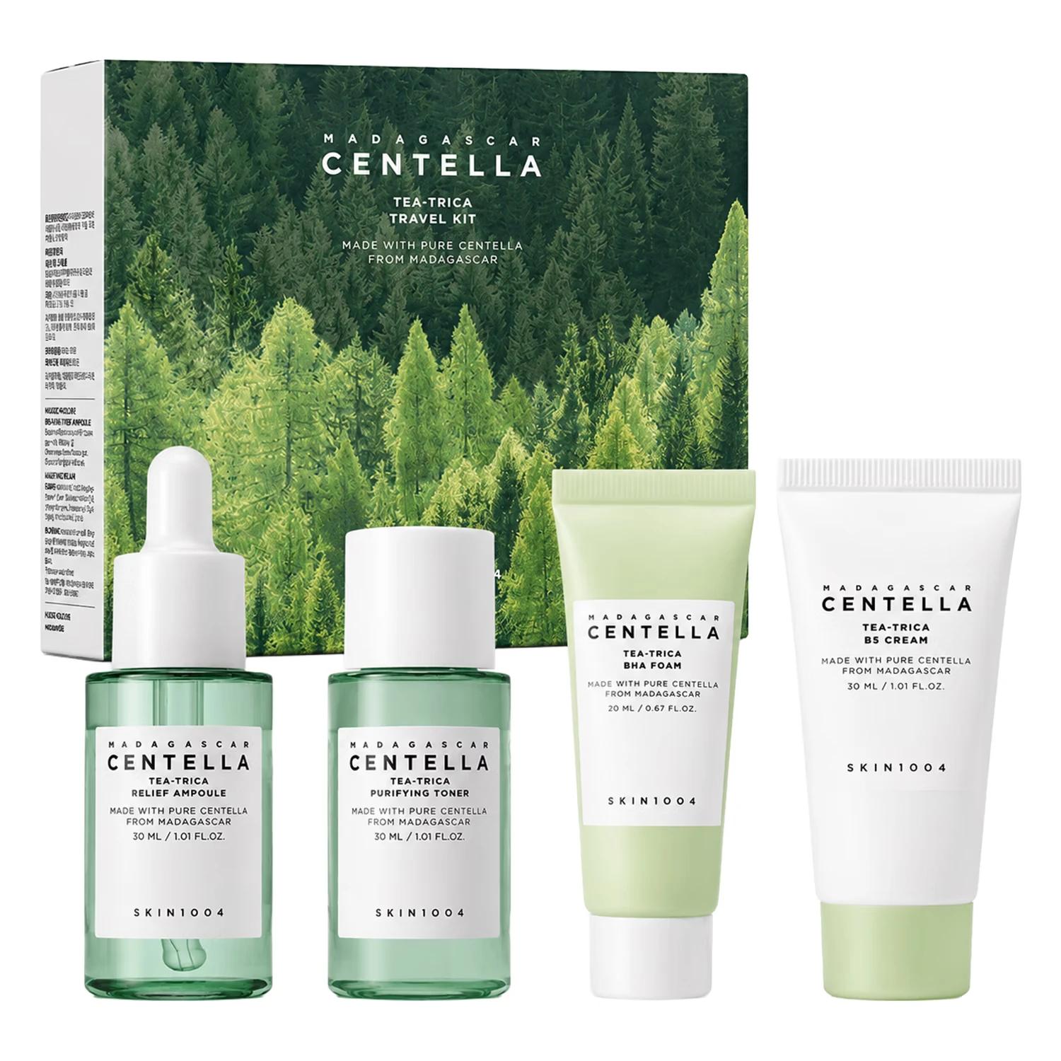 Kit Cuidado Facial SKIN1004 Madagascar Centella Tea-Trica Travel – 4 Unidades