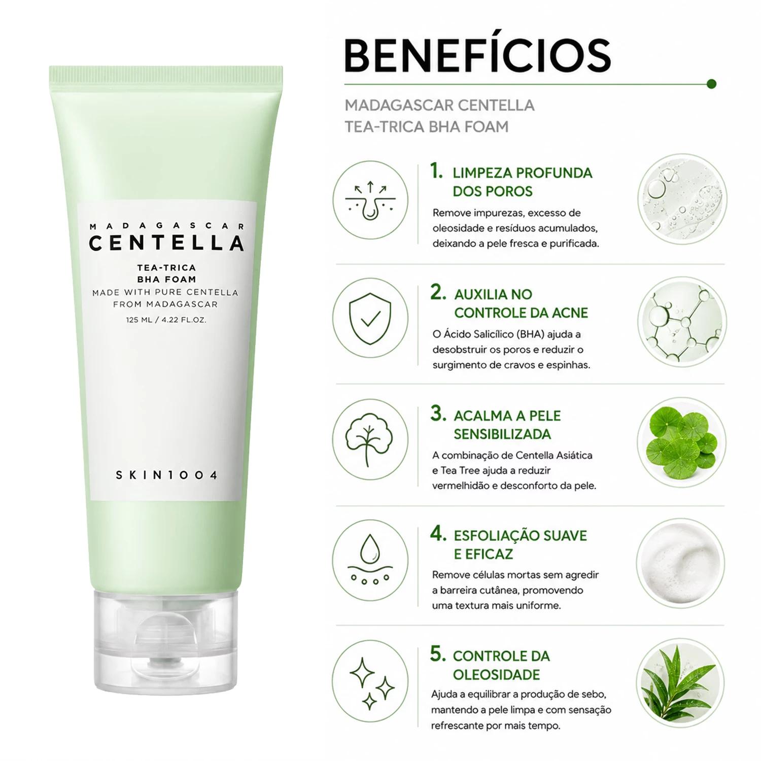 Espuma De Limpieza Facial Skin1004 Madagascar Centella Tea-Trica BHA - Imagen 3