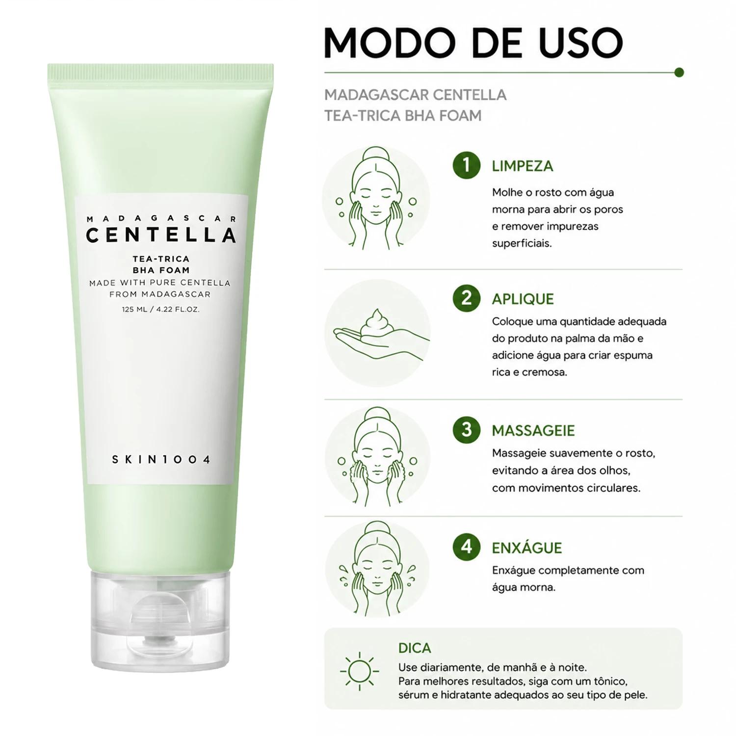 Espuma De Limpieza Facial Skin1004 Madagascar Centella Tea-Trica BHA - Imagen 4