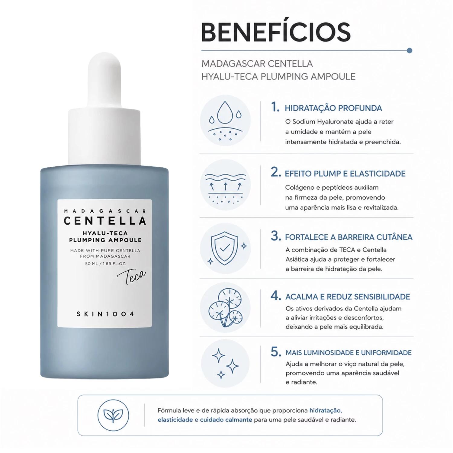 Sérum Facial SKIN1004 Madagascar Centella Hyalu-Teca Plumping Ampoule 50ml - Imagen 3
