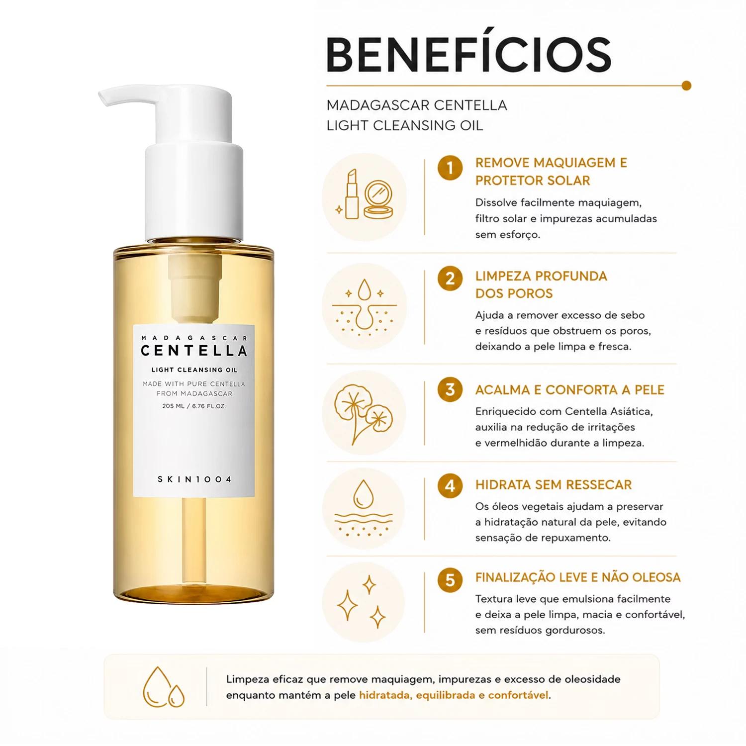 Óleo De Limpieza Facial SKIN1004 Madagascar Centella Light Cleansing Oil 205ml - Imagen 3