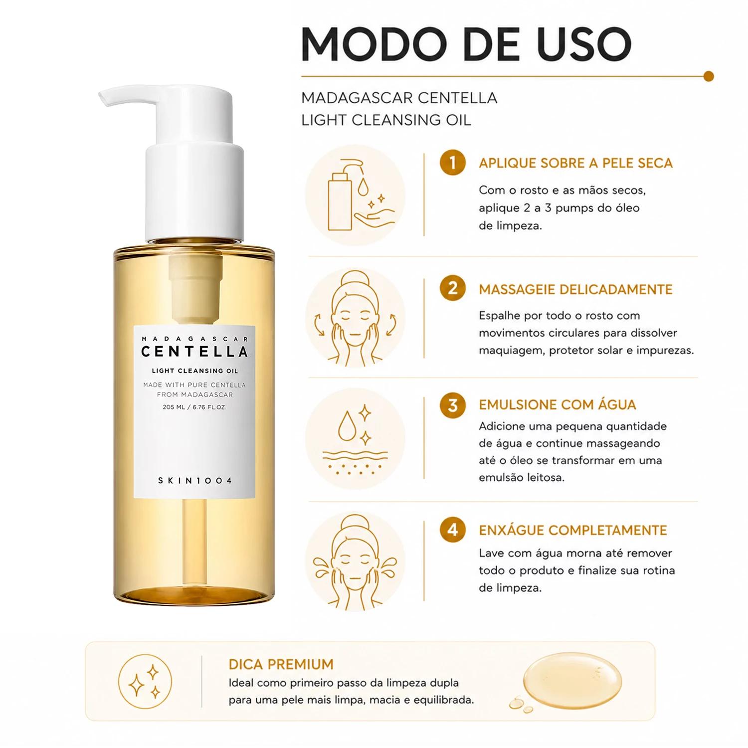 Óleo De Limpieza Facial SKIN1004 Madagascar Centella Light Cleansing Oil 205ml - Imagen 4
