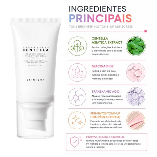 Protector Solar Facial SKIN1004 Madagascar Centella Tone Brightening Tone-Up FPS 50+ 50ml