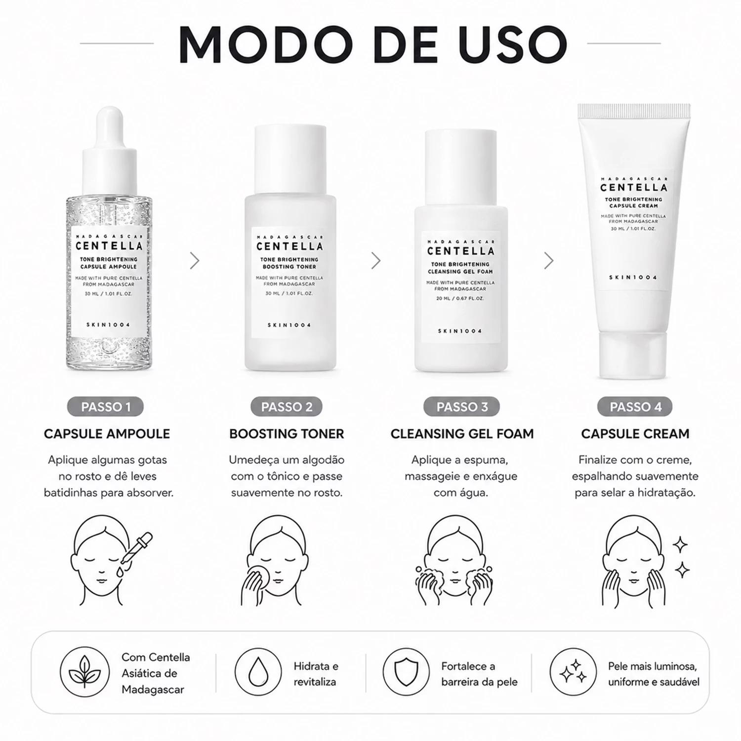 Kit Cuidado Facial SKIN1004 Madagascar Centella Tone Brightening - Imagen 4