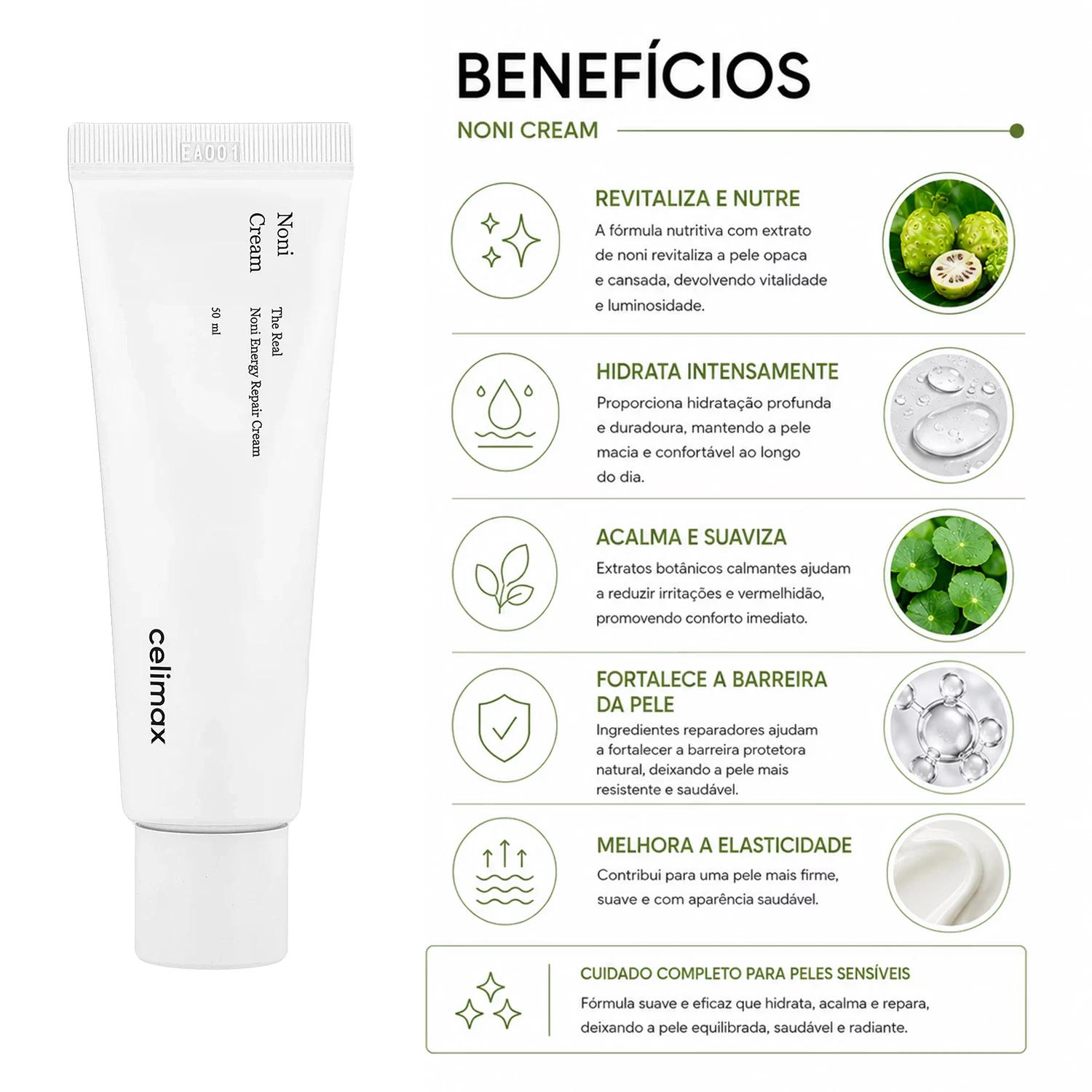 Creme Facial Reparador Celimax The Real Noni Energy Repair 50ml - Imagen 3