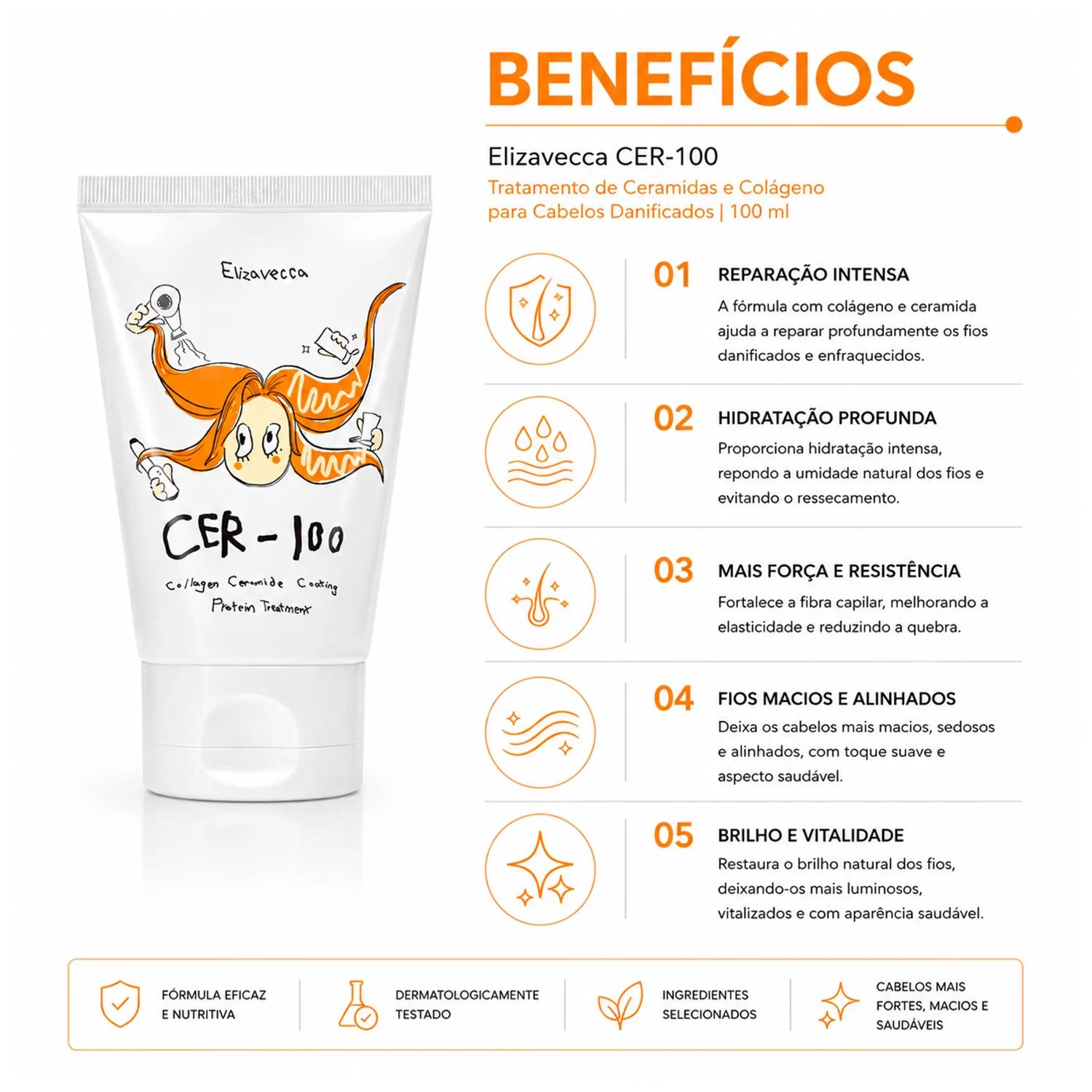 COS TRATAMENTO CAPILAR ELIZAVECCA CER-100 CLGN CERAMIDE COATING 100ML - Imagen 4