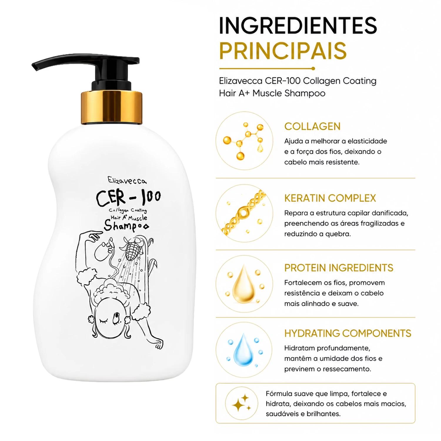 Cos Shampoo Elizavecca Cer-100 Collagen Coating Hair Muscle 50ml - Imagen 2