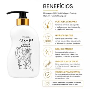 Cos Shampoo Elizavecca Cer-100 Collagen Coating Hair Muscle 50ml - Imagen 3