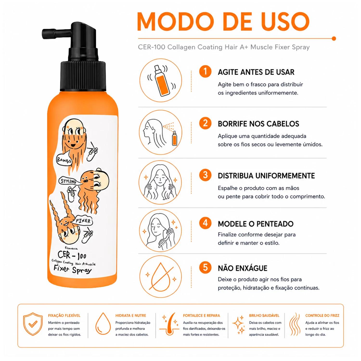 Spray Capilar Elizavecca Collagen Coating Hair A+ Muscle 150ml - Imagen 4