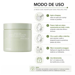 Pads Faciales Celimax Ji Woo Gae Heartleaf Bha Peeling - 60 Unidades - Imagen 4