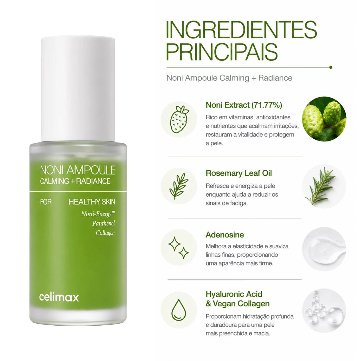 Tónico Facial Celimax Noni Ampoule Calming + Radiance 30ml - Imagen 2