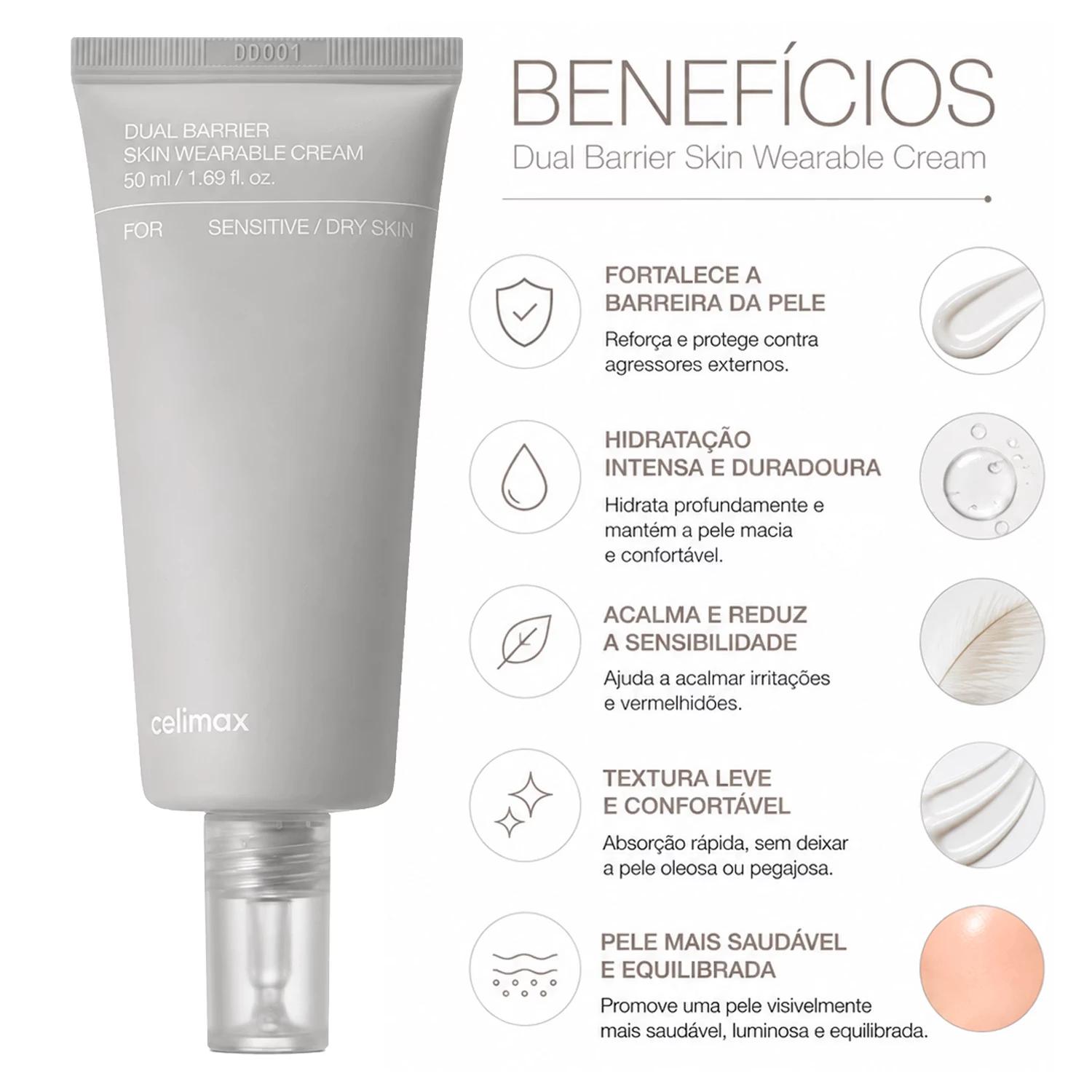 Creme Facial Celimax Dual Barrier Skin Wearable 50ml - Imagen 2