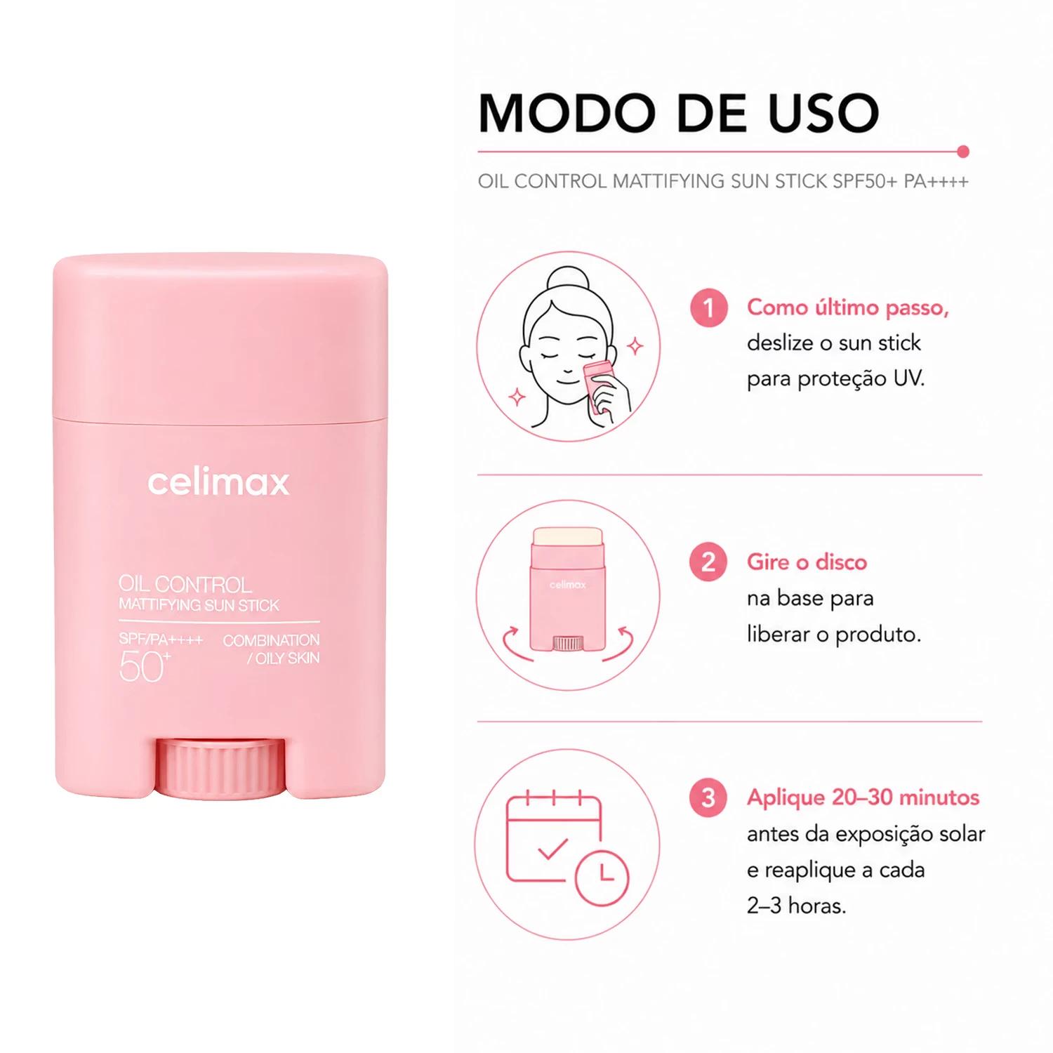 Protector Solar En Bastón Celimax Oil Control Mattifying Sun Stick Spf50+ 19g - Imagen 4