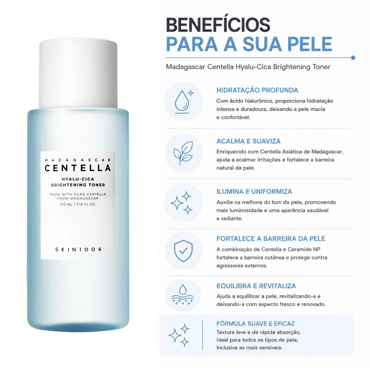 Tónico Facial SKIN1004 Madagascar Centella Hyalu-Cica Brightening 210ml - Imagen 3