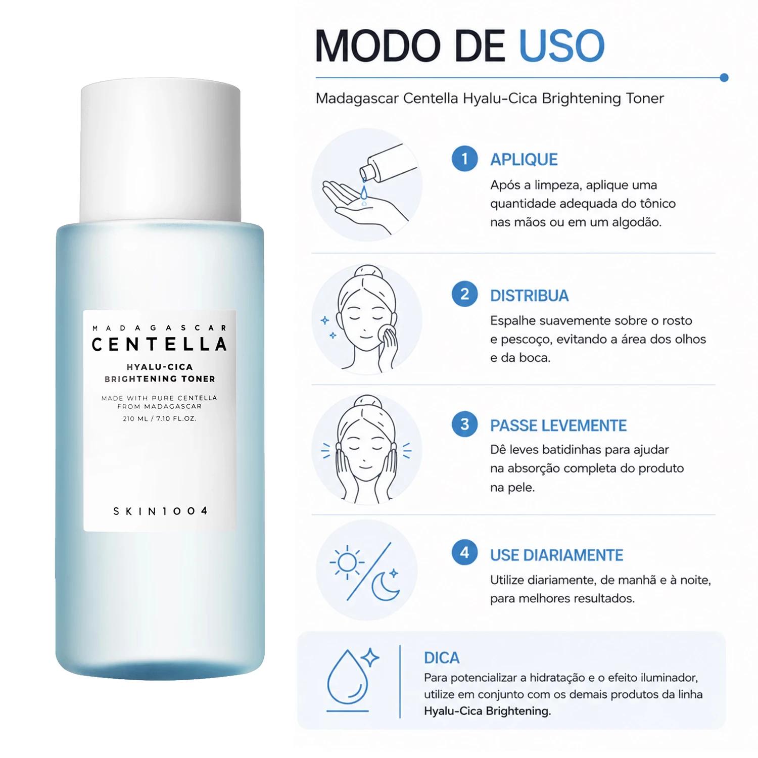 Tónico Facial SKIN1004 Madagascar Centella Hyalu-Cica Brightening 210ml - Imagen 4