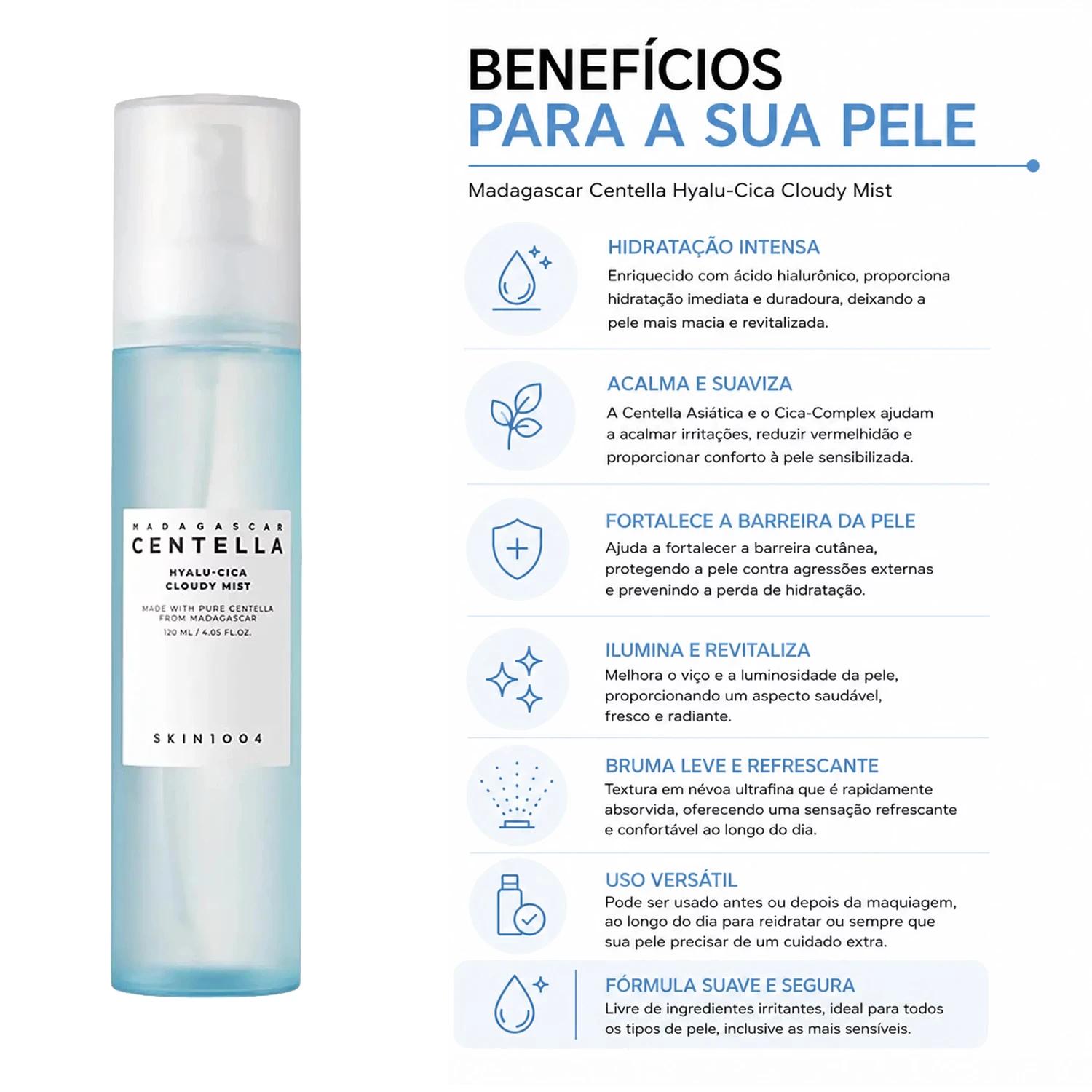 Bruma Facial SKIN1004 Madagascar Centella Hyalu-Cica Cloudy Mist 120ml - Imagen 3