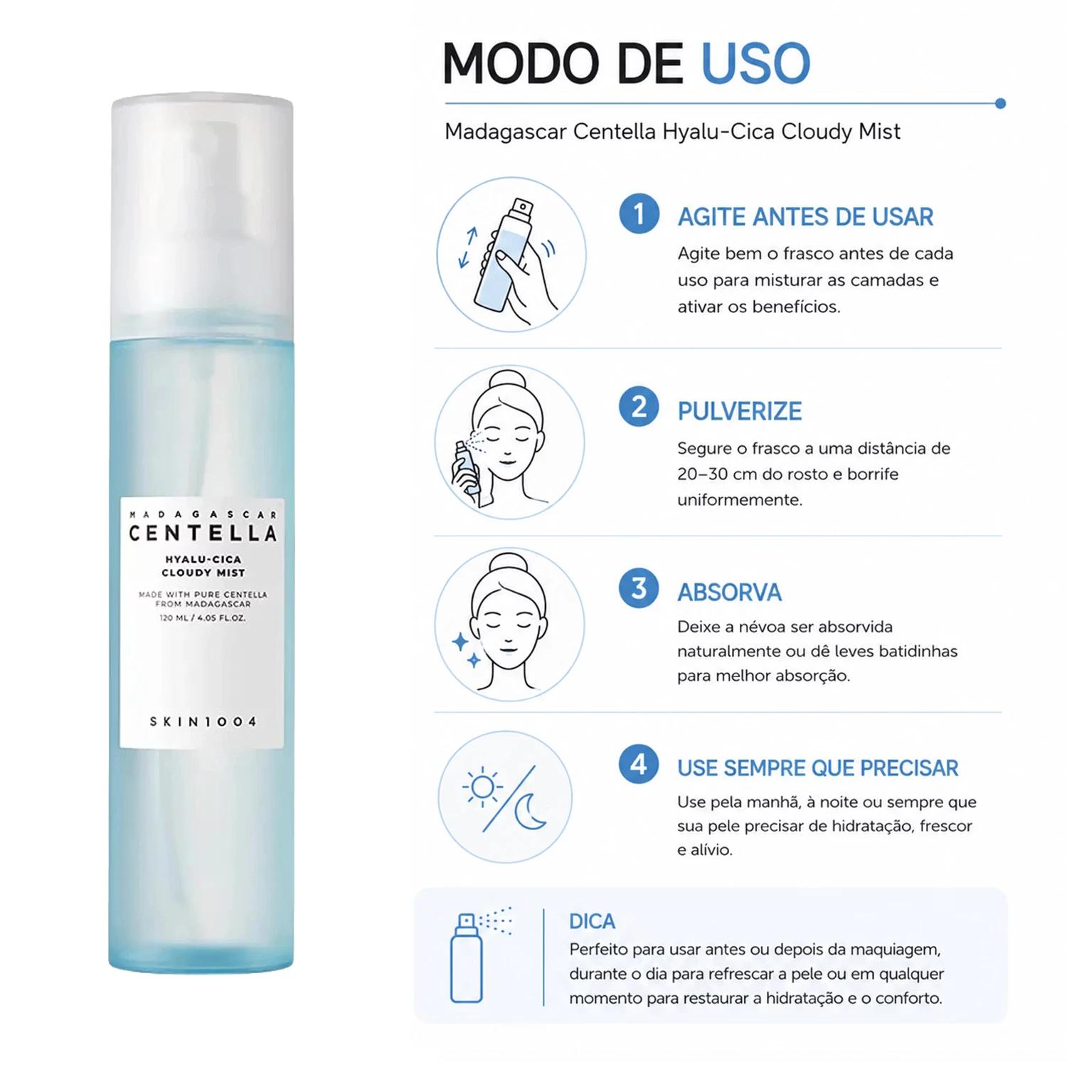 Bruma Facial SKIN1004 Madagascar Centella Hyalu-Cica Cloudy Mist 120ml - Imagen 4