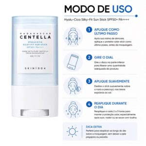 Protetor Solar Facial SKIN1004 Madagascar Centella Hyalu-Cica Silky-Fit Sun Stick FPS 50+ 20g - Imagen 4