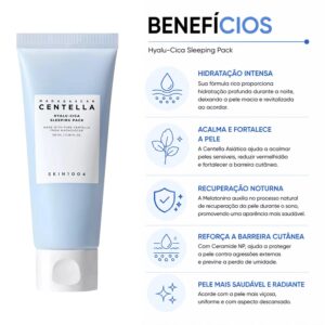 Máscara Facial Noturna SKIN1004 Madagascar Centella Hyalu-Cica Sleeping Pack 100ml - Imagen 3