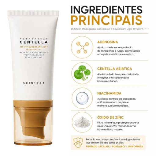 Alternative view of Protector Solar Facial SKIN1004 Madagascar Centella Air-Fit Suncream Light FPS 50+ 50ml