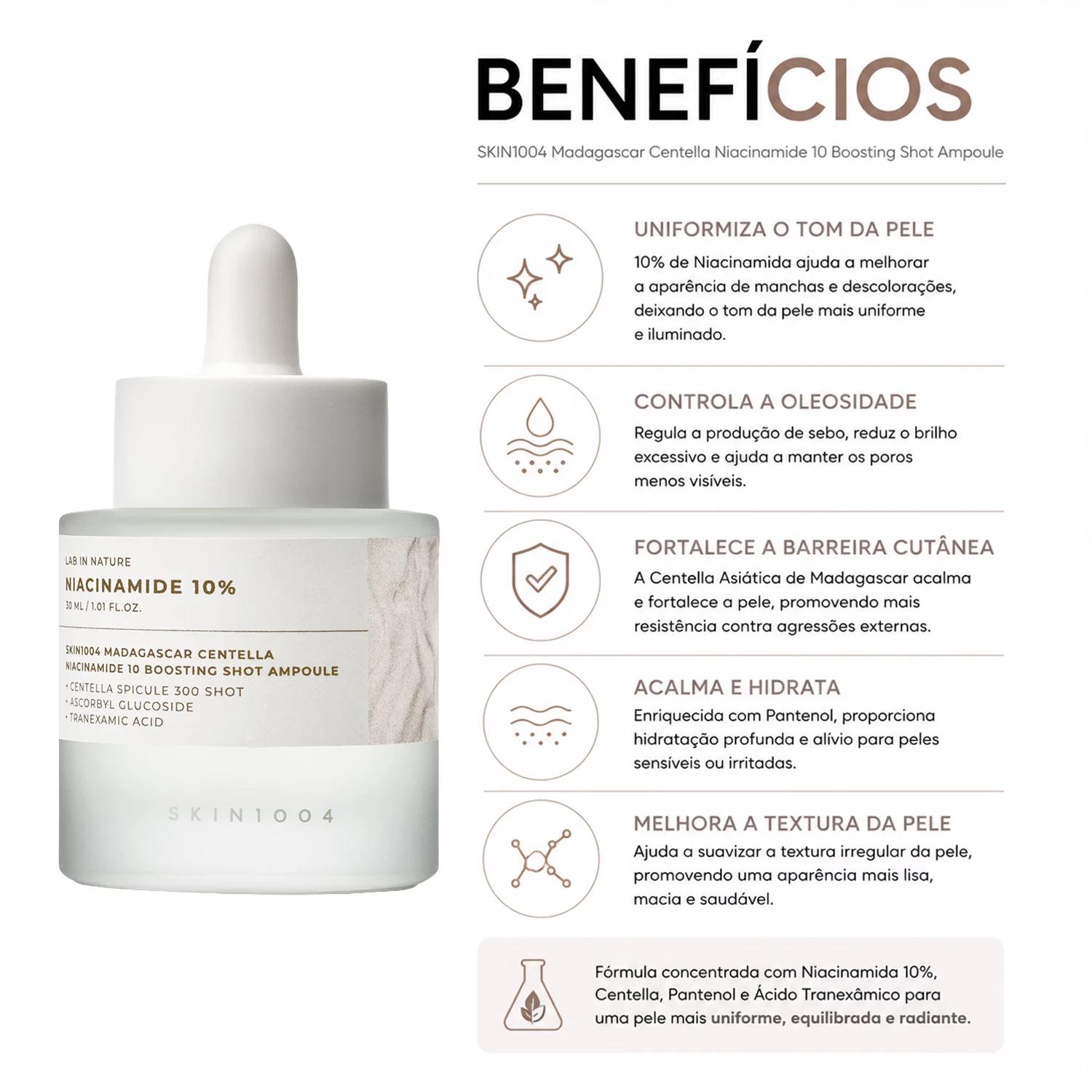 Sérum Facial Skin1004 Madagascar Centella Boosting Shot Ampoule Niacinamide 10% 30ml - Imagen 3