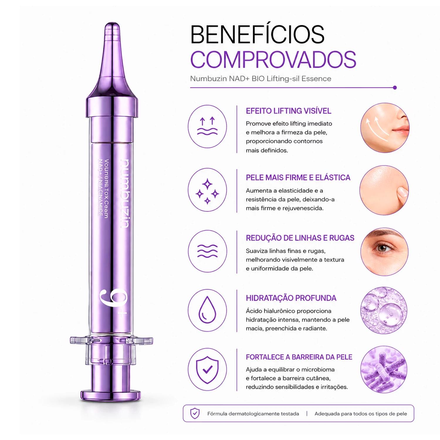 Creme Para Os Ojos Numbuzin No.9 Nad+ Retinol Volumetox Eye Cream 10ml - Imagen 3
