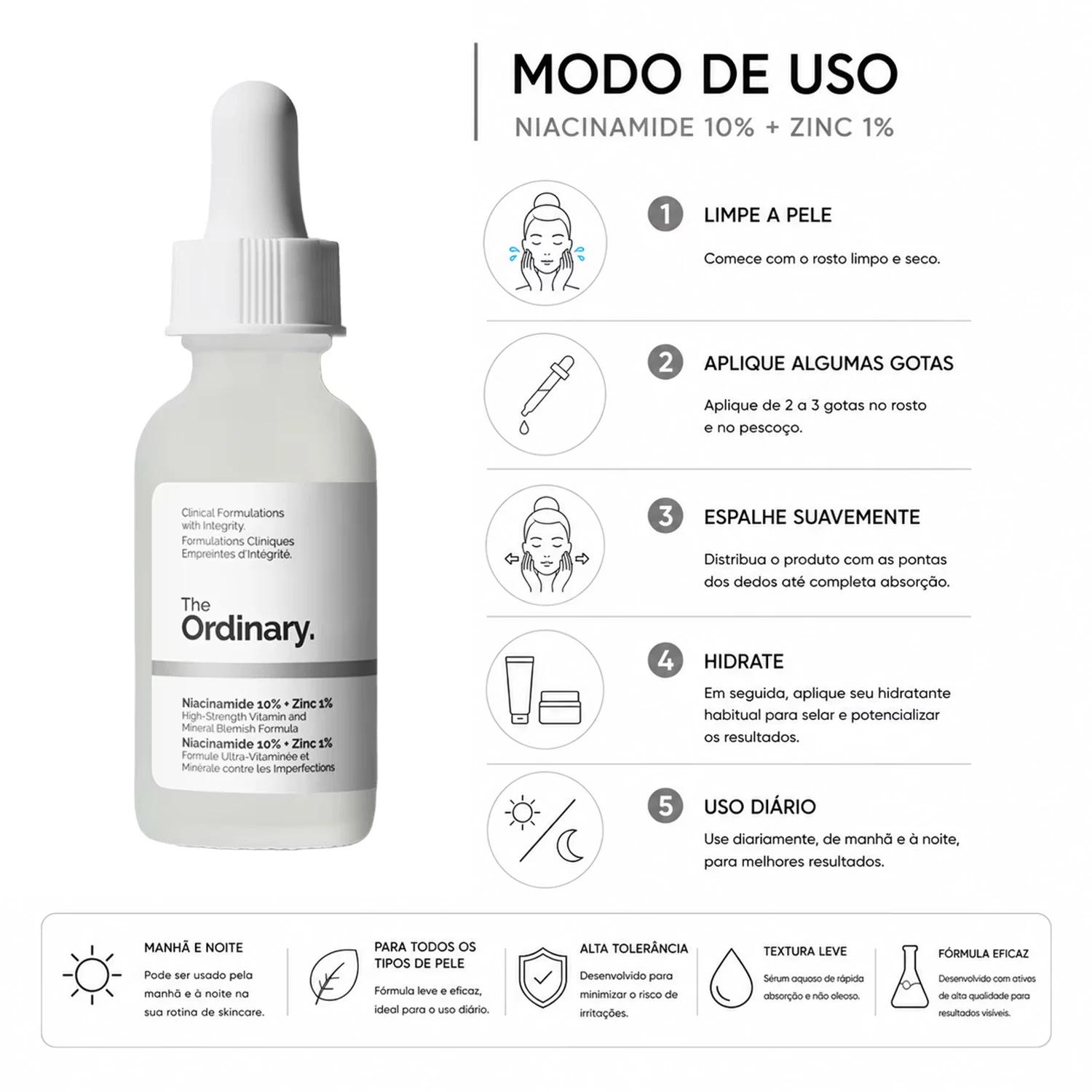 Sérum Facial The Ordinary Niacinamide 10% + Zinc 1% 30ml - Imagen 4