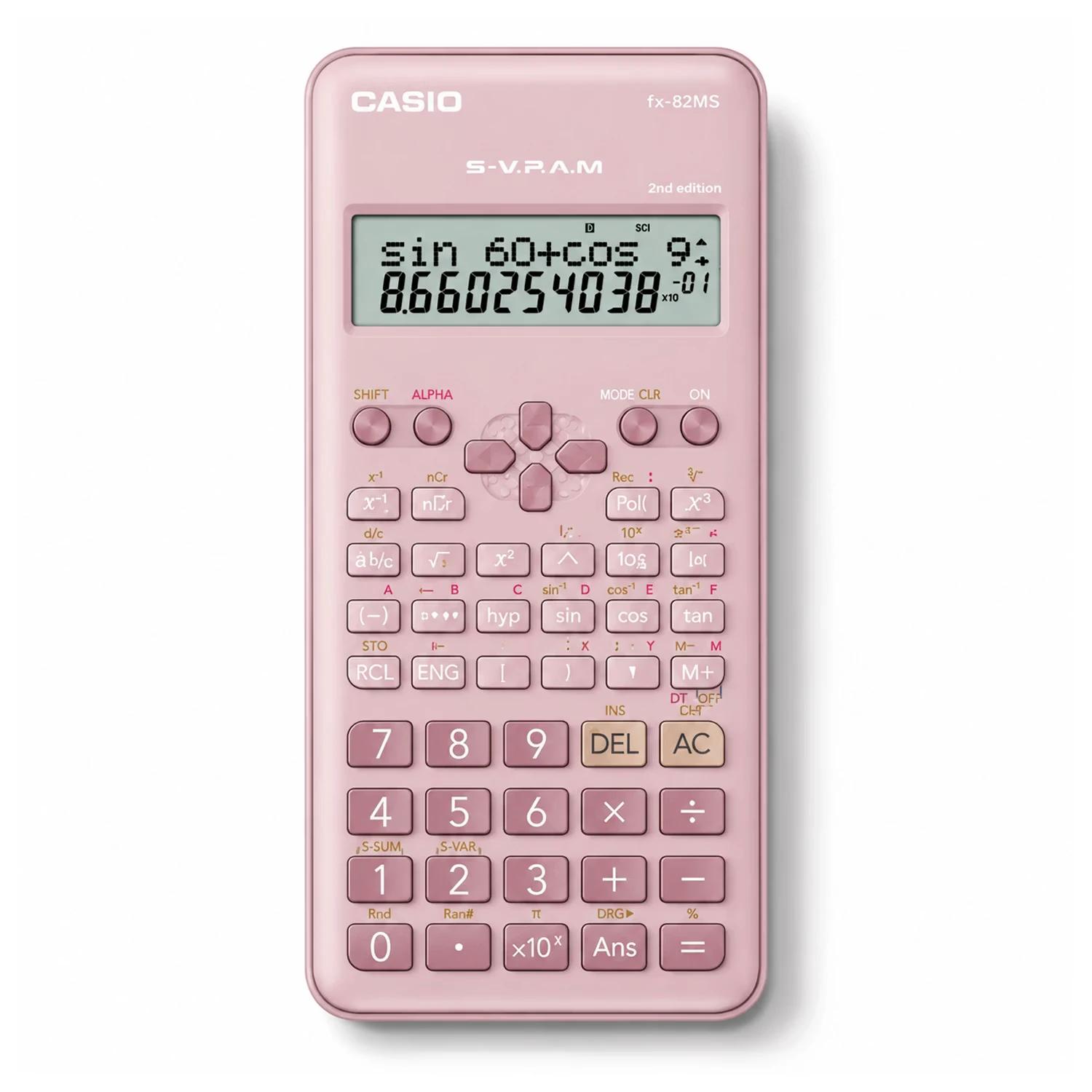 Calculadora Científica Casio FX-82MS-2-PK New Edition 12 Dígitos - Rosa
