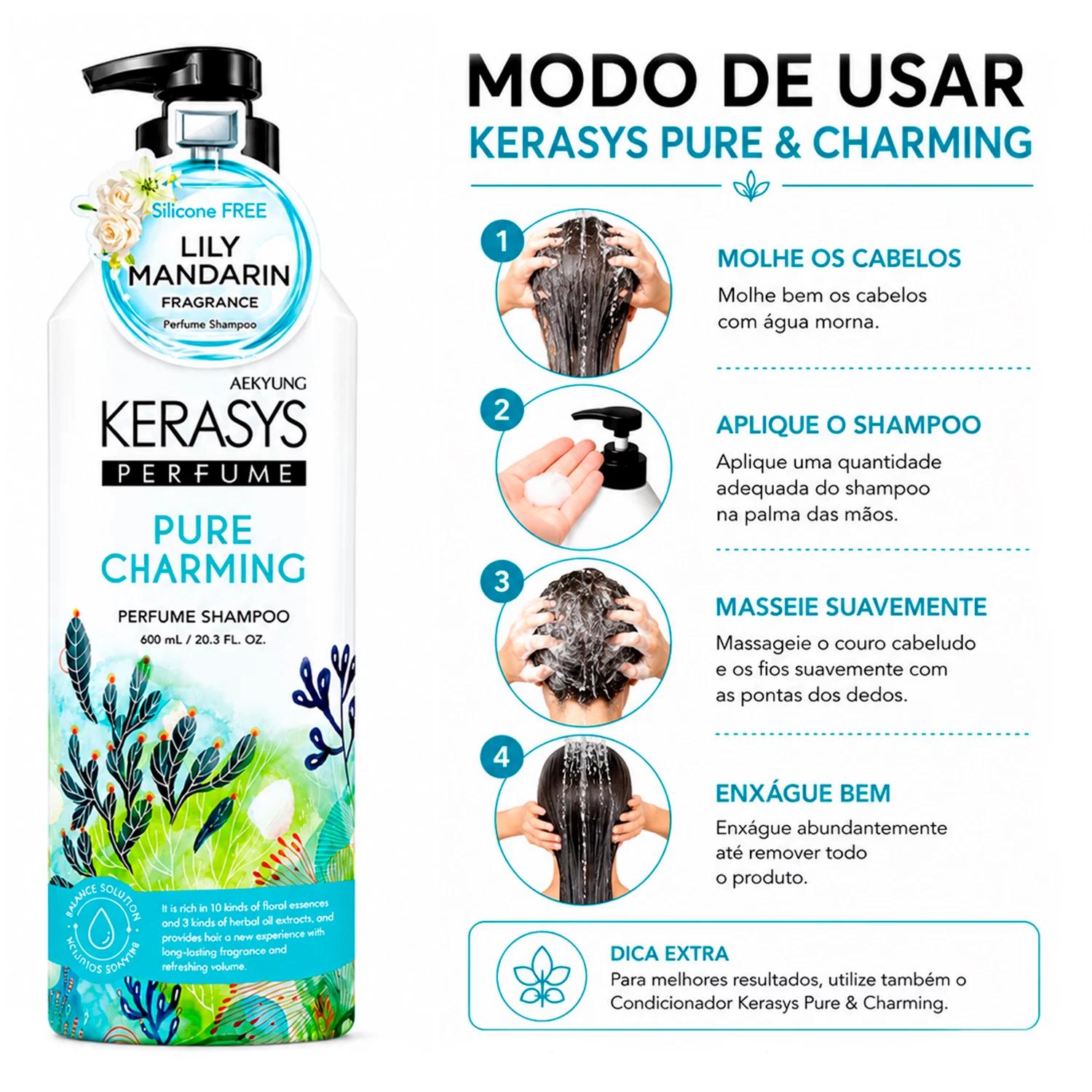 Shampoo Kerasys Pure & Charming 600ml - Imagen 4