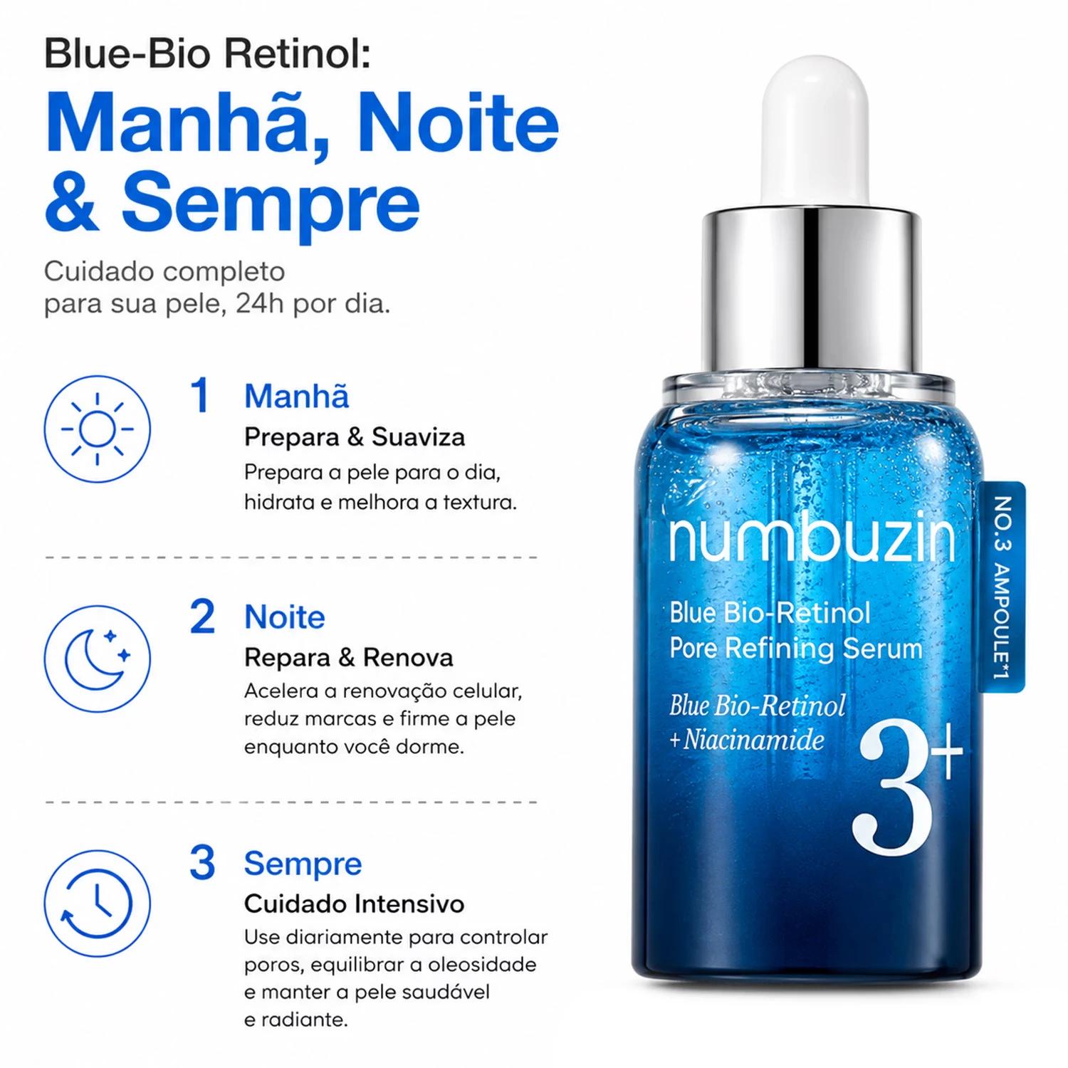 Sérum Numbuzin No.3 Blue Bio Retinol Pore Refining 30ml - Imagen 4