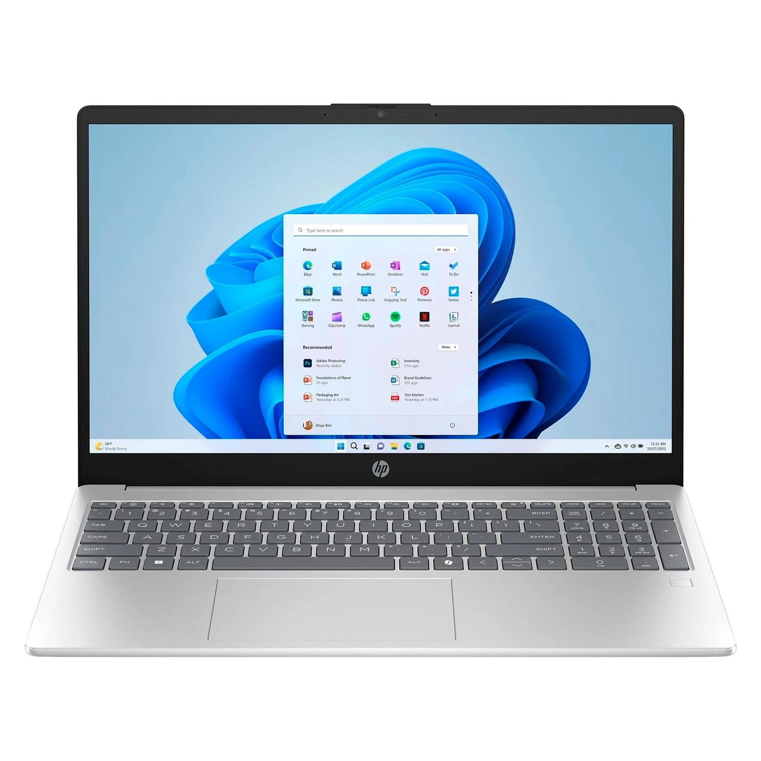Notebook HP Intel Core i5-1334U 8GB RAM 512GB SSD Tela 15.6" Full HD Windows 11 Inglês Prata - 15-FD0153WM
