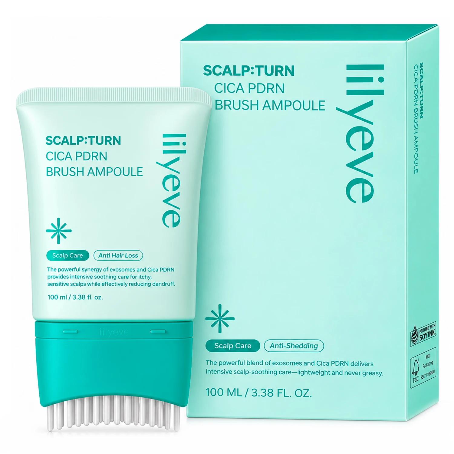 Sérum Tratamento Capilar Lilyeve Scalp:Turn Cica PDRN Brush Ampoule 100ml
