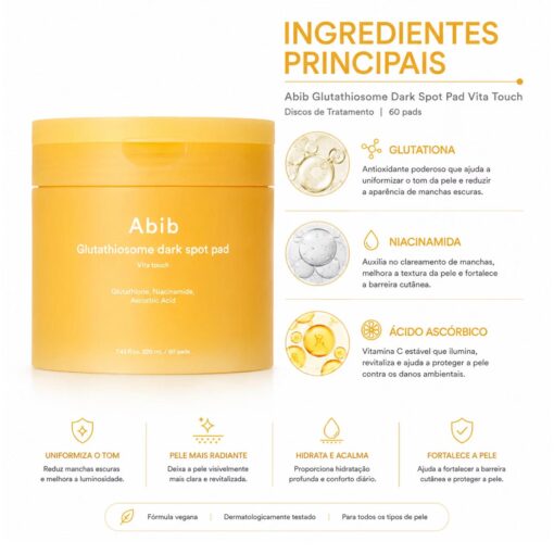 Alternative view of Pads Faciales Abib Glutathiosome Dark Spot Pad Vita Touch 220ml - 60 Unidades