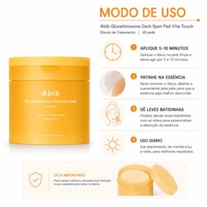 Pads Faciales Abib Glutathiosome Dark Spot Pad Vita Touch 220ml - 60 Unidades - Imagen 4