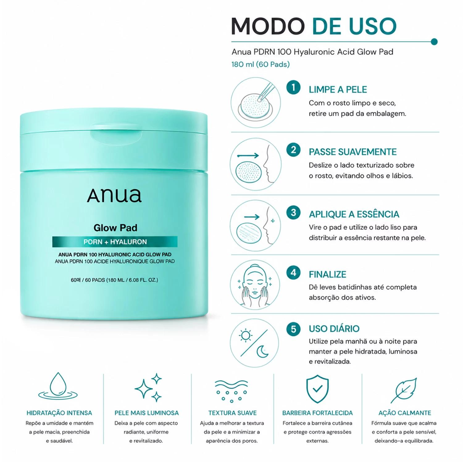 Máscara Para Contorno Dos Ojos Anua Pdrn Hyaluronic Glow 180ml - 60 Unidades - Imagen 4