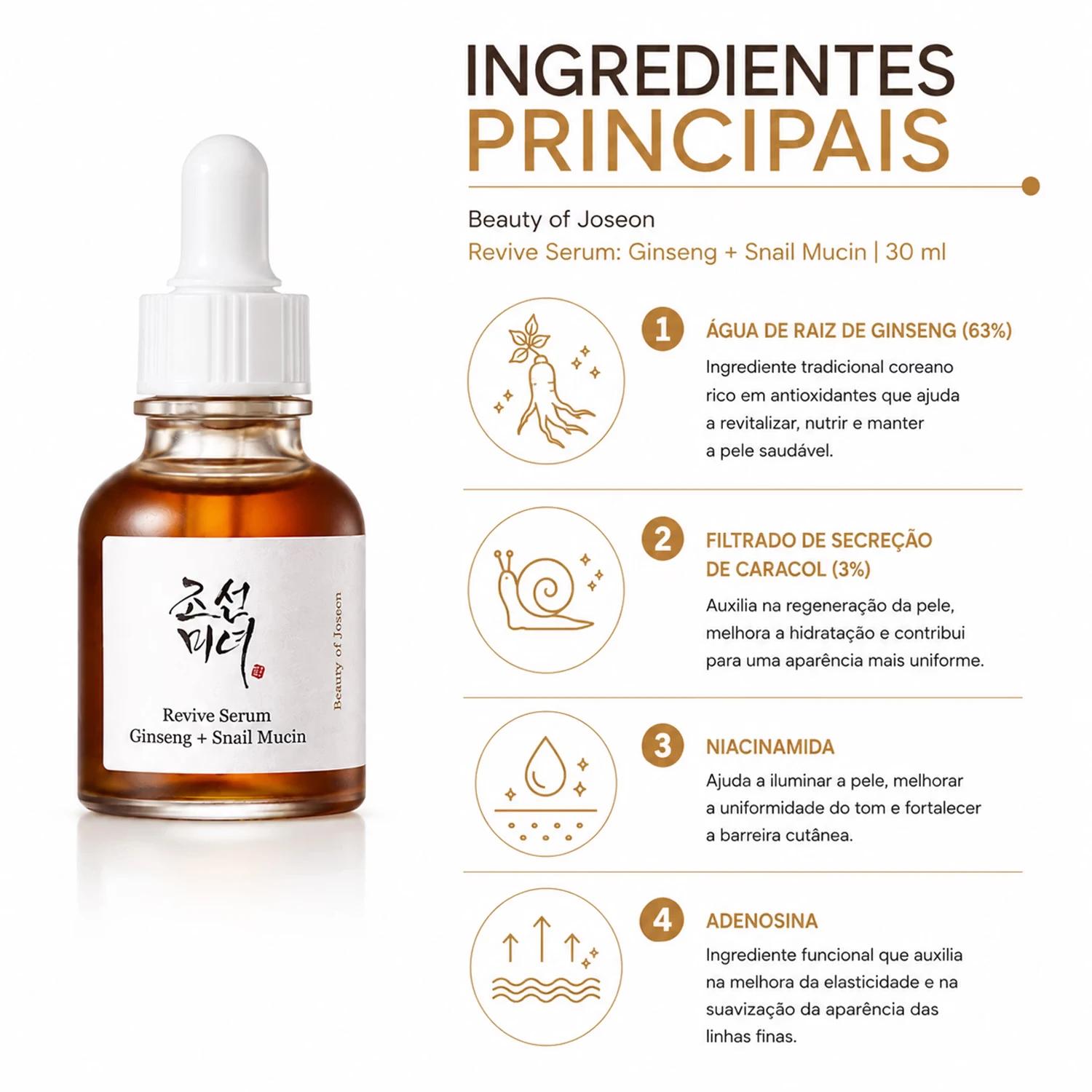 Sérum Facial Beauty of Joseon Revive Ginseng + Snail Mucin 30ml - Imagen 2