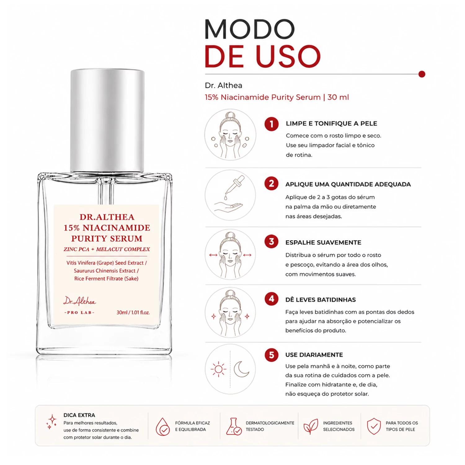 Sérum Facial Dr. Althea 15% Niacinamide Purity 30ml - Imagen 4