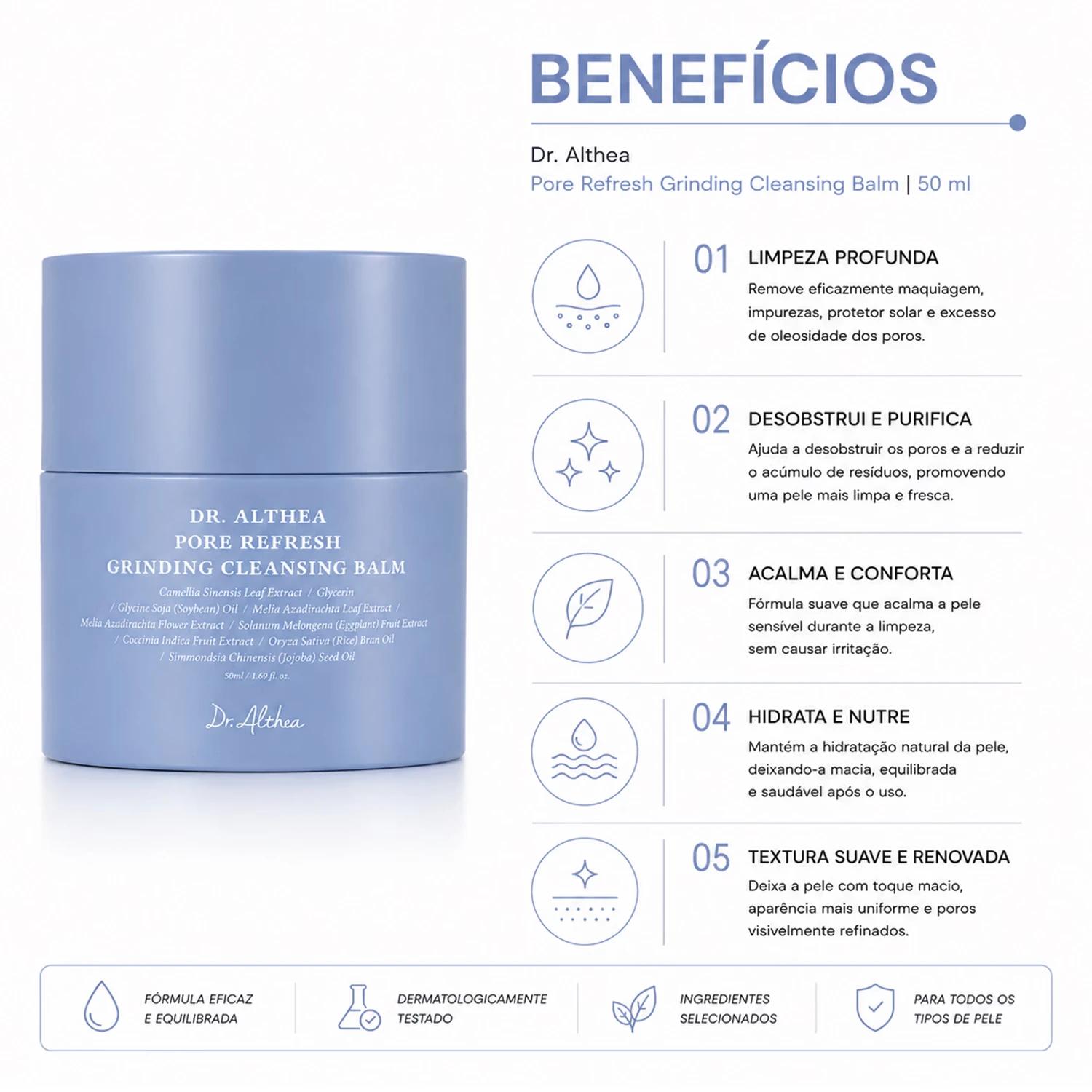 Bálsamo de Limpeza Facial Dr. Althea Pore Refresh Grinding Cleansing Balm 50ml - Imagen 3