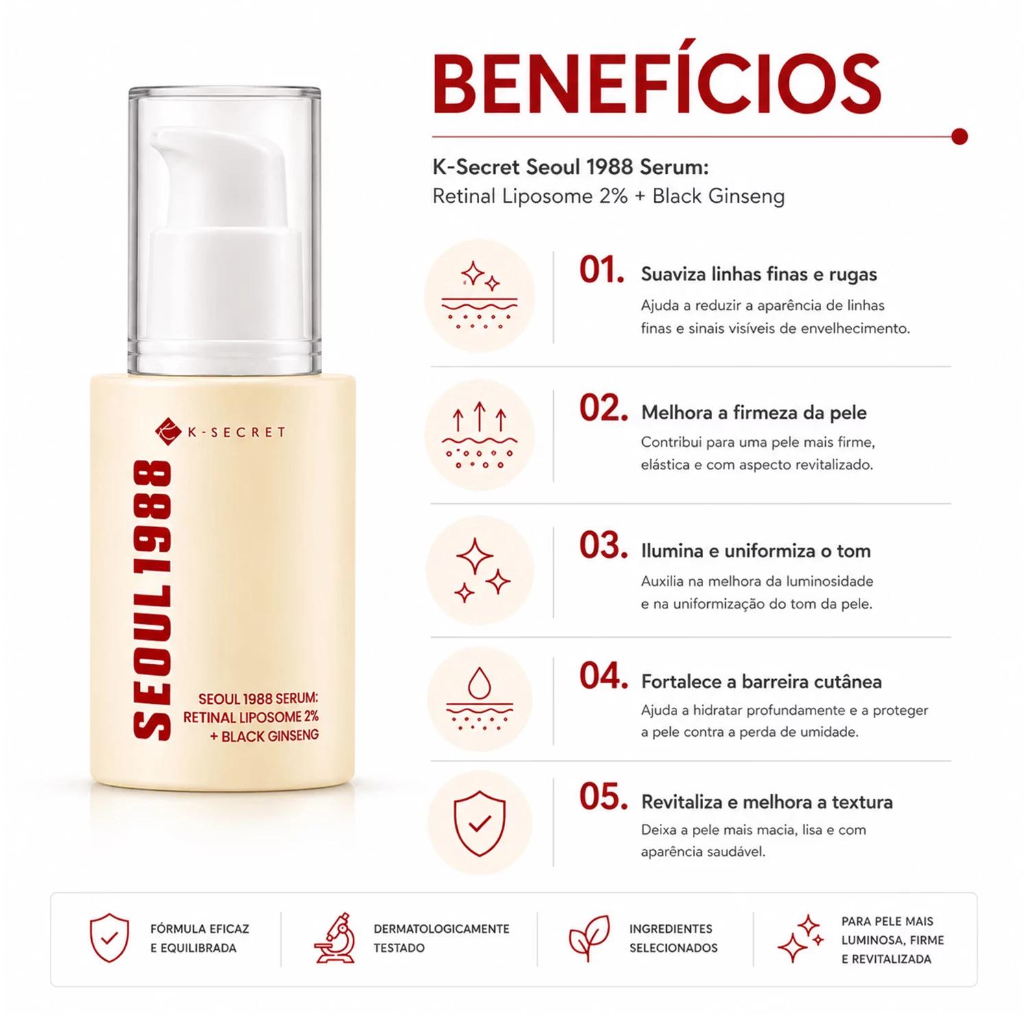 Sérum K-secret Seoul 1988 Retinal Liposome 2% + Black Ginseng 30ml - Imagen 3